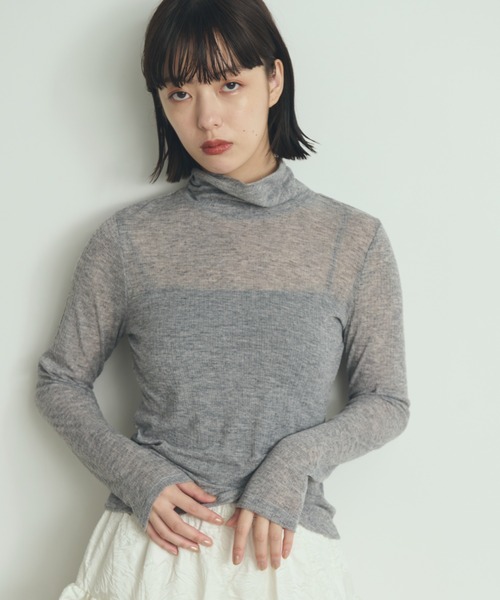 paravion(パラビオン)の「リブタートルネックニット(Tシャツ/カットソー・レディース・グレー/アイボリー/ブラック・FREE)」の10枚目の写真
