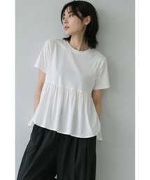 OTONA SWITCHING HALF PEPLUM TEE