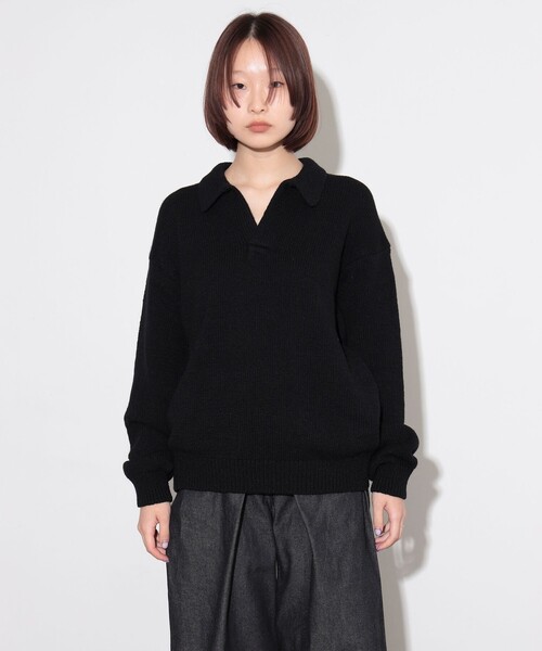 crepuscule(クレプスキュール)の「crepuscule / Skipper Knit Polo(ニット/セーター・メンズ・ブラック・M/L/XL)」の7枚目の写真
