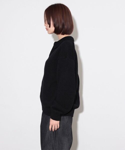 crepuscule(クレプスキュール)の「crepuscule / Skipper Knit Polo(ニット/セーター・メンズ・ブラック・M/L/XL)」の6枚目の写真