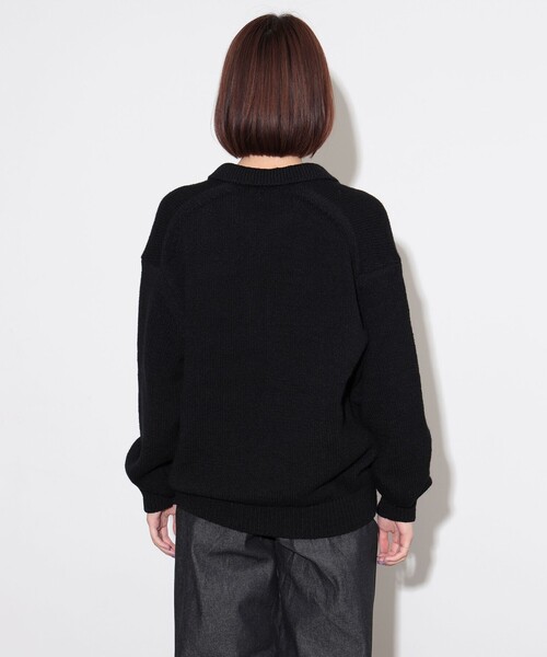 crepuscule(クレプスキュール)の「crepuscule / Skipper Knit Polo(ニット/セーター・メンズ・ブラック・M/L/XL)」の5枚目の写真