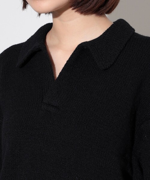 crepuscule(クレプスキュール)の「crepuscule / Skipper Knit Polo(ニット/セーター・メンズ・ブラック・M/L/XL)」の4枚目の写真