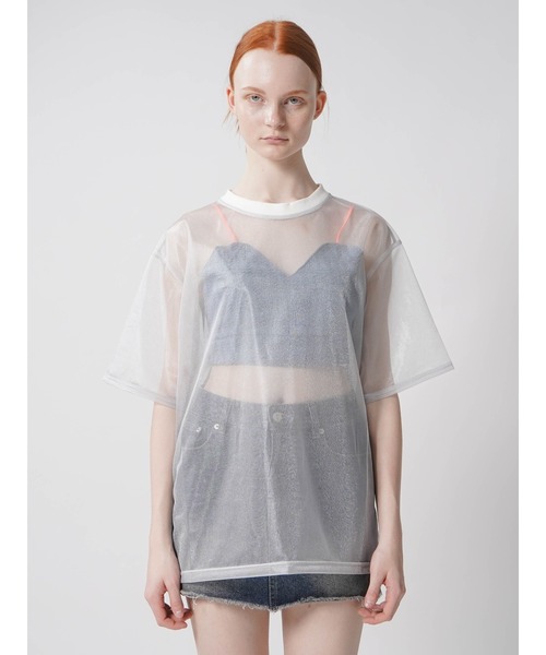 :ETHROF（イーサオブ）の「SHEER LAME TOPS（Tシャツ/カットソー・レディース・ブラック/グレー・FREE）」の6枚目の写真