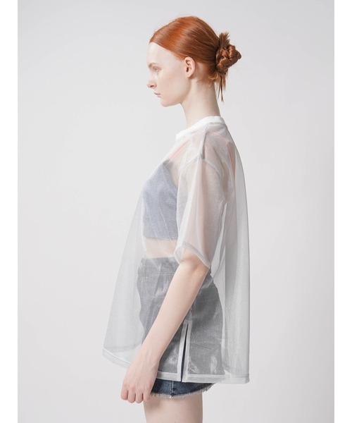 :ETHROF（イーサオブ）の「SHEER LAME TOPS（Tシャツ/カットソー・レディース・ブラック/グレー・FREE）」の7枚目の写真