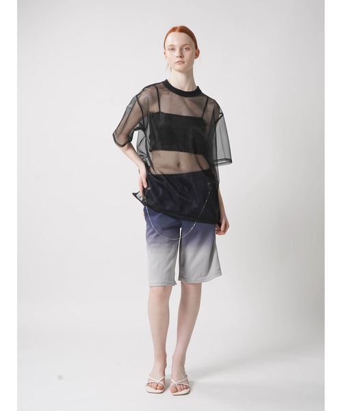 :ETHROF（イーサオブ）の「SHEER LAME TOPS（Tシャツ/カットソー・レディース・ブラック/グレー・FREE）」の13枚目の写真