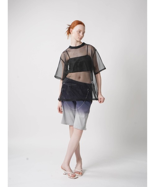 :ETHROF（イーサオブ）の「SHEER LAME TOPS（Tシャツ/カットソー・レディース・ブラック/グレー・FREE）」の14枚目の写真