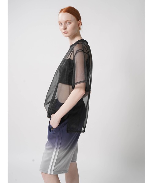 :ETHROF（イーサオブ）の「SHEER LAME TOPS（Tシャツ/カットソー・レディース・ブラック/グレー・FREE）」の16枚目の写真
