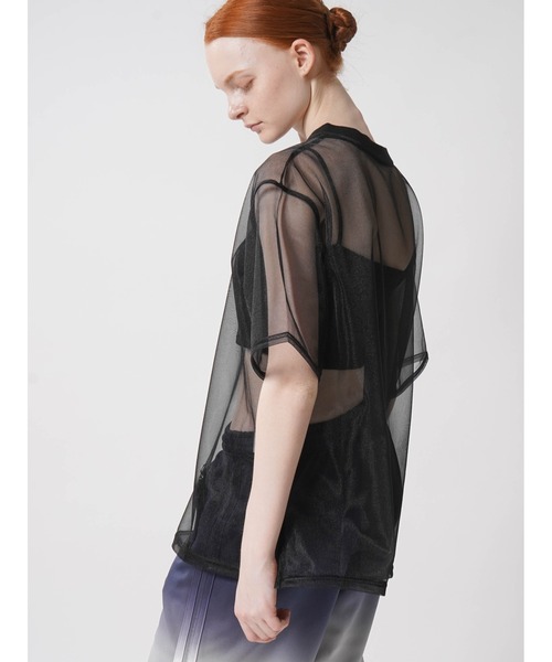 :ETHROF（イーサオブ）の「SHEER LAME TOPS（Tシャツ/カットソー・レディース・ブラック/グレー・FREE）」の17枚目の写真