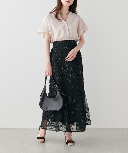 natural couture(ナチュラルクチュール)の「麻調合繊フリル袖ブラウス(シャツ/ブラウス・レディース・ブルー/ブラック/サックスブルー/ライトベージュ/ピンク・FREE)」の14枚目の写真