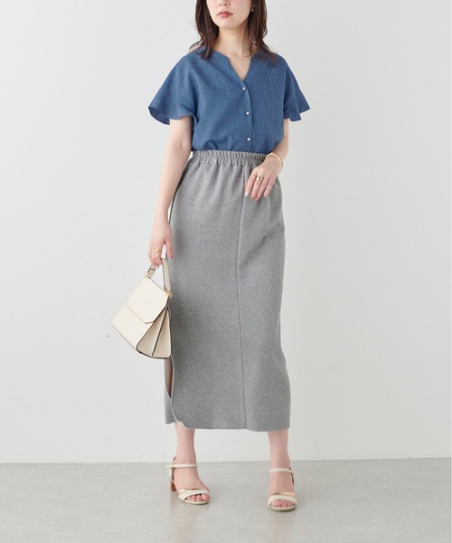 natural couture(ナチュラルクチュール)の「麻調合繊フリル袖ブラウス(シャツ/ブラウス・レディース・ブルー/ブラック/サックスブルー/ライトベージュ/ピンク・FREE)」の22枚目の写真