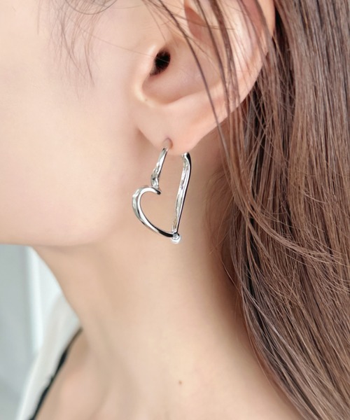 sowang（ソワン）の「ワイヤーハートデザインパールピアス-wire heart design pearl pierce-（ピアス（両耳用）・レディース・ゴールド/シルバー・FREE）」の12枚目の写真