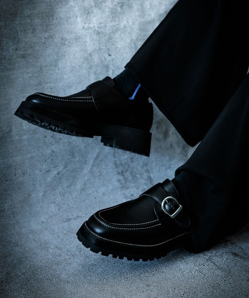 HARE（ハレ）の「バックルモカタンクソールシューズ（ドレスシューズ・メンズ・ブラック/ブラック系その他・MEDIUM/LARGE）」の19枚目の写真