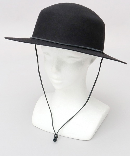 ReqHatter（レックハッター）の「フラット ワイドブリム フェルト サファリハット あご紐付き（ハット・メンズ・カーキ/ブラック/ベージュ・FREE）」の14枚目の写真