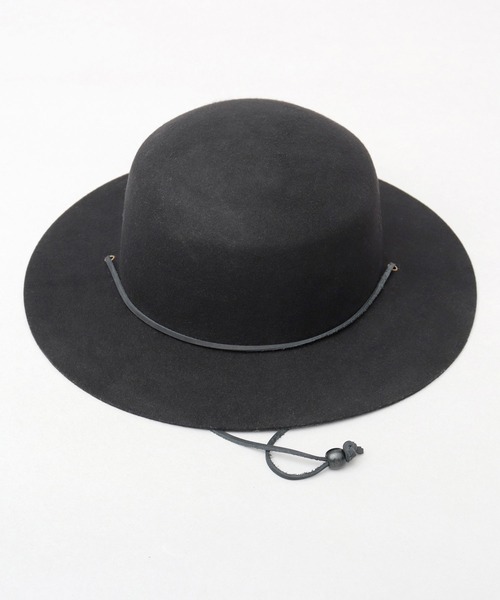 ReqHatter（レックハッター）の「フラット ワイドブリム フェルト サファリハット あご紐付き（ハット・メンズ・カーキ/ブラック/ベージュ・FREE）」の19枚目の写真
