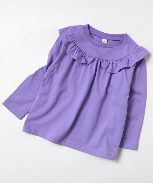 apres les cours(アプレレクール)の「【WEB限定】7days Style/ヨークフリルTシャツ(Tシャツ/カットソー・キッズ・ブラック/オフホワイト/ブラウン/ピンク/ネイビー/パープル・80/90/100/110/120/130/140)」の5枚目の写真