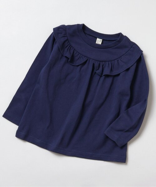 apres les cours(アプレレクール)の「【WEB限定】7days Style/ヨークフリルTシャツ(Tシャツ/カットソー・キッズ・ブラック/オフホワイト/ブラウン/ピンク/ネイビー/パープル・80/90/100/110/120/130/140)」の4枚目の写真