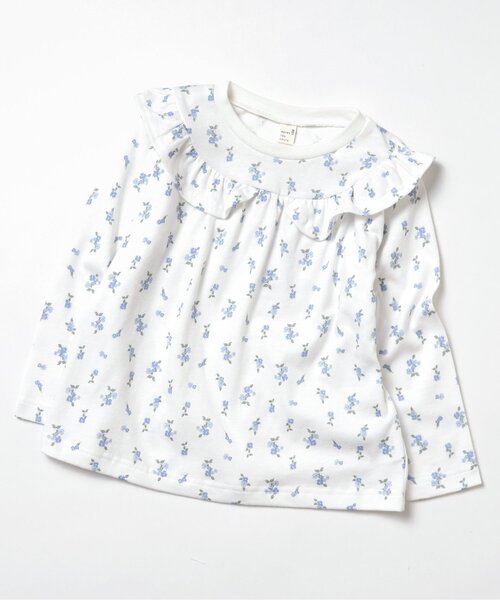 apres les cours(アプレレクール)の「【WEB限定】7days Style/ヨークフリルTシャツ(Tシャツ/カットソー・キッズ・ブラック/オフホワイト/ブラウン/ピンク/ネイビー/パープル・80/90/100/110/120/130/140)」の2枚目の写真