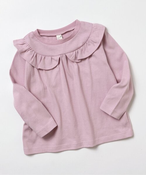 apres les cours(アプレレクール)の「【WEB限定】7days Style/ヨークフリルTシャツ(Tシャツ/カットソー・キッズ・ブラック/オフホワイト/ブラウン/ピンク/ネイビー/パープル・80/90/100/110/120/130/140)」の6枚目の写真