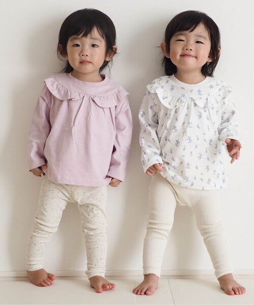 apres les cours(アプレレクール)の「【WEB限定】7days Style/ヨークフリルTシャツ(Tシャツ/カットソー・キッズ・ブラック/オフホワイト/ブラウン/ピンク/ネイビー/パープル・80/90/100/110/120/130/140)」の17枚目の写真