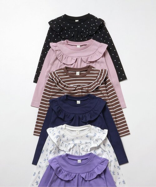 apres les cours(アプレレクール)の「【WEB限定】7days Style/ヨークフリルTシャツ(Tシャツ/カットソー・キッズ・ブラック/オフホワイト/ブラウン/ピンク/ネイビー/パープル・80/90/100/110/120/130/140)」の18枚目の写真