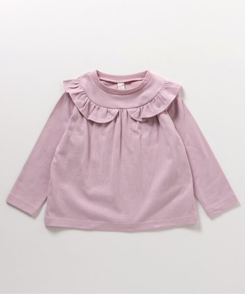 apres les cours(アプレレクール)の「【WEB限定】7days Style/ヨークフリルTシャツ(Tシャツ/カットソー・キッズ・ブラック/オフホワイト/ブラウン/ピンク/ネイビー/パープル・80/90/100/110/120/130/140)」の7枚目の写真