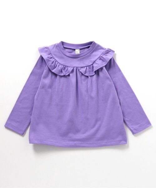 apres les cours(アプレレクール)の「【WEB限定】7days Style/ヨークフリルTシャツ(Tシャツ/カットソー・キッズ・ブラック/オフホワイト/ブラウン/ピンク/ネイビー/パープル・80/90/100/110/120/130/140)」の8枚目の写真
