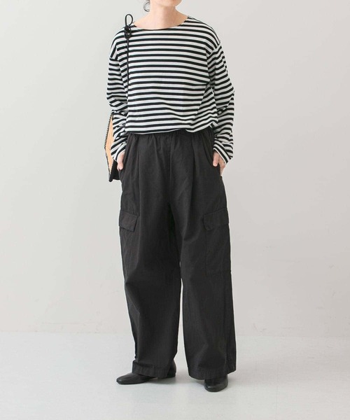 かぐれ（カグレ）の「ボーダーロングカットソー（Tシャツ/カットソー・レディース・モカ/ブラック・FREE）」の9枚目の写真