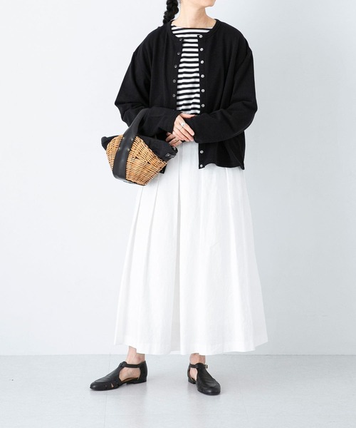 かぐれ（カグレ）の「ボーダーロングカットソー（Tシャツ/カットソー・レディース・モカ/ブラック・FREE）」の7枚目の写真