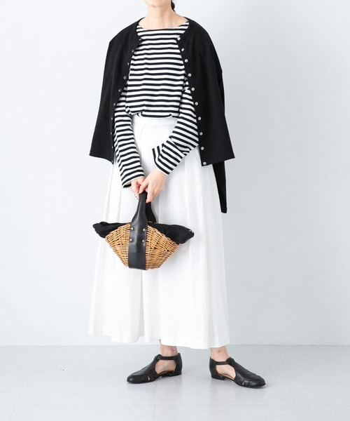 かぐれ（カグレ）の「ボーダーロングカットソー（Tシャツ/カットソー・レディース・モカ/ブラック・FREE）」の6枚目の写真