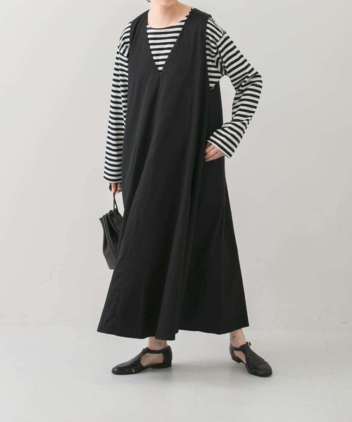 かぐれ（カグレ）の「ボーダーロングカットソー（Tシャツ/カットソー・レディース・モカ/ブラック・FREE）」の5枚目の写真