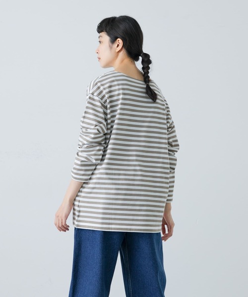 かぐれ（カグレ）の「ボーダーロングカットソー（Tシャツ/カットソー・レディース・モカ/ブラック・FREE）」の13枚目の写真