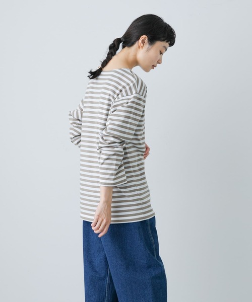 かぐれ（カグレ）の「ボーダーロングカットソー（Tシャツ/カットソー・レディース・モカ/ブラック・FREE）」の12枚目の写真