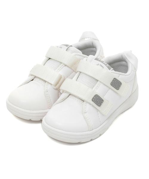IFME(イフミー)の「KIDS|IFME ダブルベルトコートタイプスニーカー(スニーカー・キッズ・ホワイト/ブラック・15.0cm/15.5cm/16.0cm/16.5cm/17.0cm/17.5cm/18.0cm/18.5cm/19.0cm/19.5cm/20.0cm/20.5cm/21.0cm)」の2枚目の写真