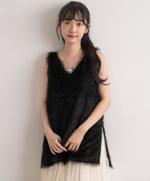 RETRO GIRL（レトロガール）の「フェザーベスト（ベスト・レディース・ブラック/ナチュラル・FREE）」の7枚目の写真