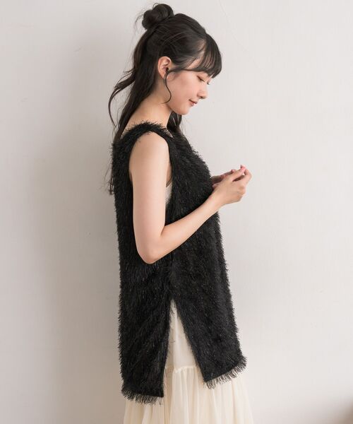 RETRO GIRL（レトロガール）の「フェザーベスト（ベスト・レディース・ブラック/ナチュラル・FREE）」の8枚目の写真