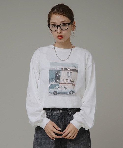 URBAN RESEARCH Sonny Label（アーバンリサーチサニーレーベル）の「フォトプリントロングTシャツ（Tシャツ/カットソー・レディース・オフホワイト/ブルー/ブラック・FREE）」の12枚目の写真