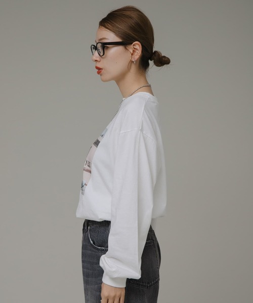 URBAN RESEARCH Sonny Label（アーバンリサーチサニーレーベル）の「フォトプリントロングTシャツ（Tシャツ/カットソー・レディース・オフホワイト/ブルー/ブラック・FREE）」の11枚目の写真