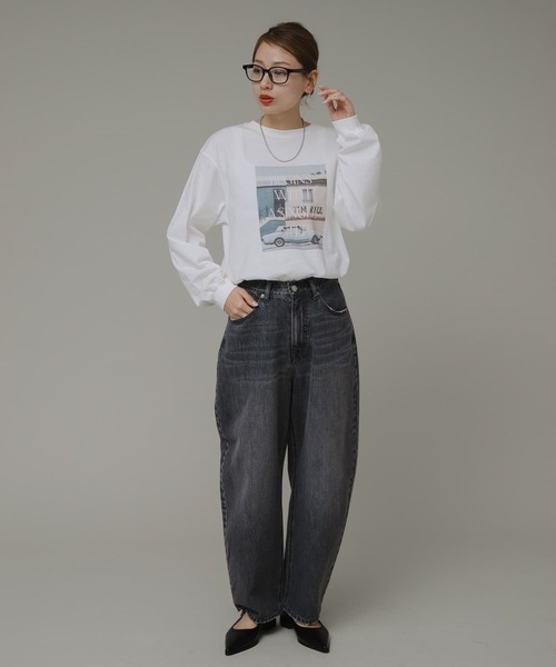 URBAN RESEARCH Sonny Label（アーバンリサーチサニーレーベル）の「フォトプリントロングTシャツ（Tシャツ/カットソー・レディース・オフホワイト/ブルー/ブラック・FREE）」の9枚目の写真
