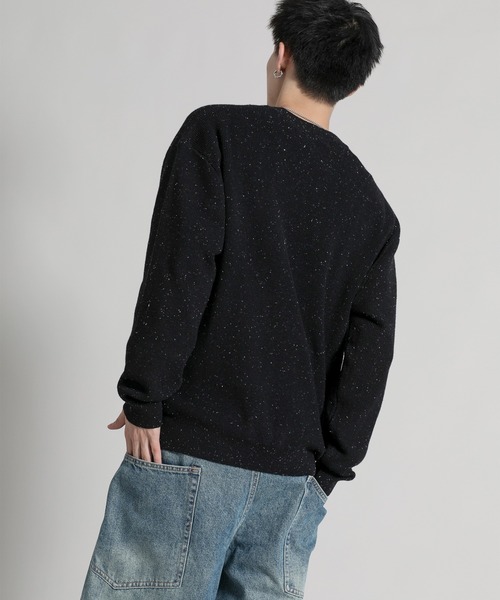 aimoha(アイモハ)の「【aimoha neo】クルースウェット綿ニット(ニット/セーター・メンズ・ホワイト/ブラック・MEDIUM/LARGE/X-LARGE/XX-LARGE)」の4枚目の写真