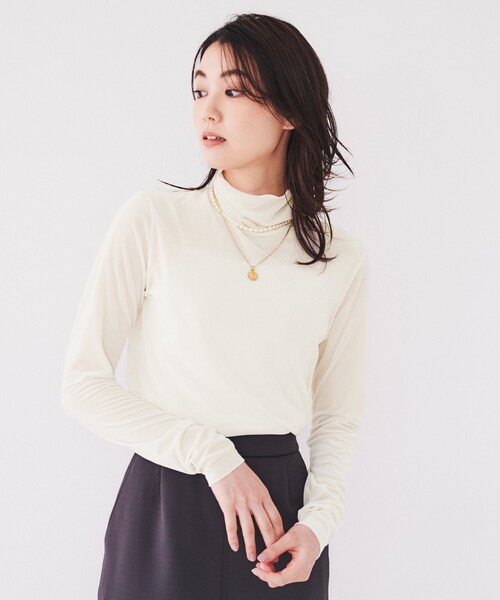 tシャツ ベロア Tシャツ ウォッシャブル レディース セール】【洗える】ベロアインナートップス（Tシャツ/カットソー