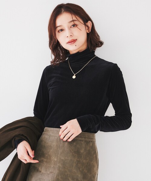 トップス UB セール】【洗える】ベロアインナートップス(Tシャツ/カットソー