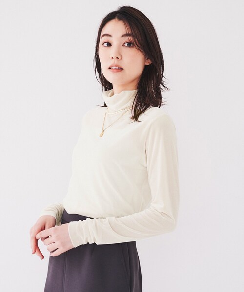 UNTITLED カットソー１５号 セール】【洗える】ベロアインナートップス（Tシャツ/カットソー