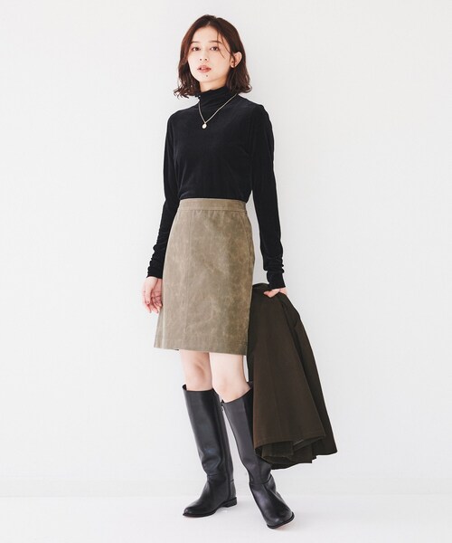 UNTITLED カットソー１５号 セール】【洗える】ベロアインナートップス（Tシャツ/カットソー