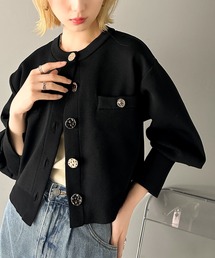 classicalelf | 洗練された大人エレガンス。軽量短丈袖スリットボタンニットカーディガン(カーディガン/ボレロ)