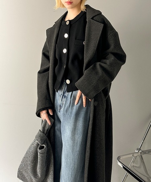 classicalelf（クラシカルエルフ）の「洗練された大人エレガンス。軽量短丈袖スリットボタンニットカーディガン（カーディガン/ボレロ・レディース・ブラック/グレイッシュベージュ/アイボリー/ブラウン・LARGE/MEDIUM/SMALL/X-LARGE）」の13枚目の写真