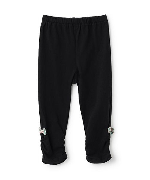 Love&Peace&Money(ラブアンドピースアンドマネー)の「【人気商品再入荷】【直営店で取り扱い無し】9分丈リボンレギンス(レギンス/スパッツ・キッズ・ブラック/グレー/ラベンダー・80cm/90cm/110cm/100cm/120cm/130cm)」の2枚目の写真