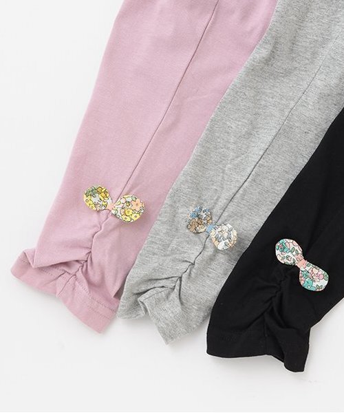 Love&Peace&Money(ラブアンドピースアンドマネー)の「【人気商品再入荷】【直営店で取り扱い無し】9分丈リボンレギンス(レギンス/スパッツ・キッズ・ブラック/グレー/ラベンダー・80cm/90cm/110cm/100cm/120cm/130cm)」の7枚目の写真