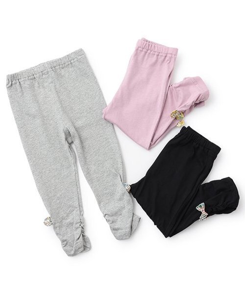 Love&Peace&Money(ラブアンドピースアンドマネー)の「【人気商品再入荷】【直営店で取り扱い無し】9分丈リボンレギンス(レギンス/スパッツ・キッズ・ブラック/グレー/ラベンダー・80cm/90cm/110cm/100cm/120cm/130cm)」の9枚目の写真