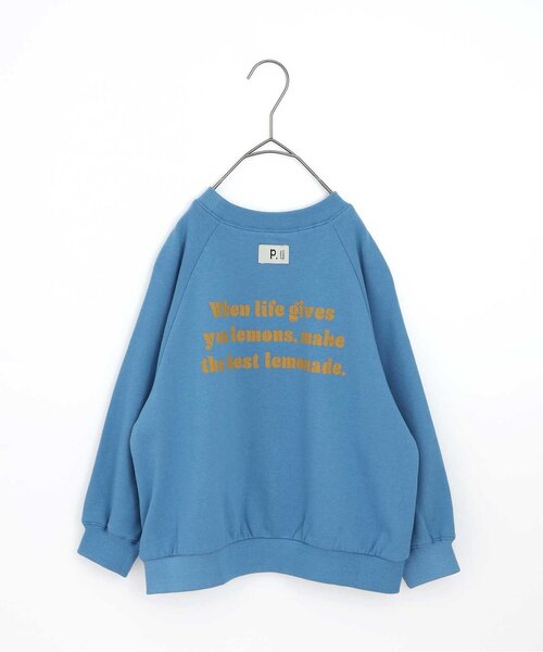 p.premier（ピードットプルミエ）の「イロチ買いしたいオーバーサイズロゴトレーナー（スウェット・キッズ・チャコール/ブラウン/ピンク/ブルー/オフホワイト・80/90/100/110/120/130/140）」の6枚目の写真