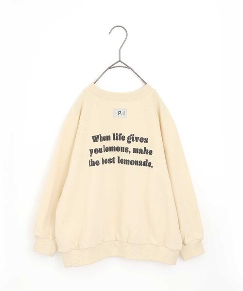 p.premier（ピードットプルミエ）の「イロチ買いしたいオーバーサイズロゴトレーナー（スウェット・キッズ・チャコール/ブラウン/ピンク/ブルー/オフホワイト・80/90/100/110/120/130/140）」の13枚目の写真